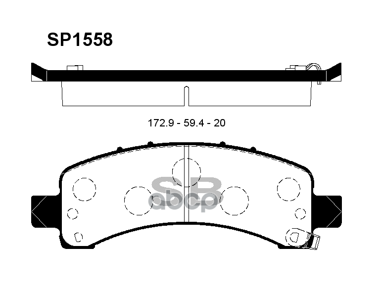 Колодки задние SANGSIN BRAKE SP1558 для GM